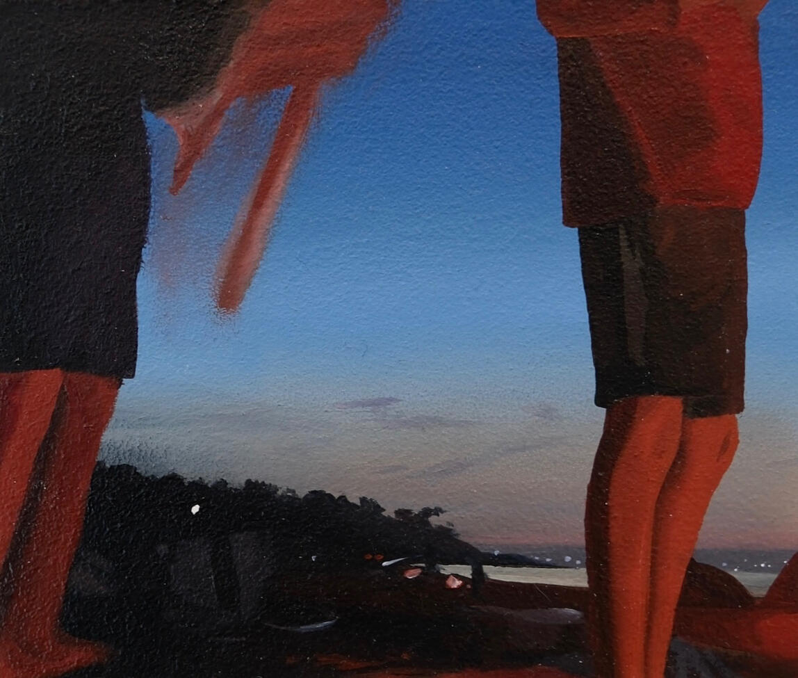 Lights in the sand - oil on canvas, 12.8 x 10.9cm, 2026 (Ā£225)
