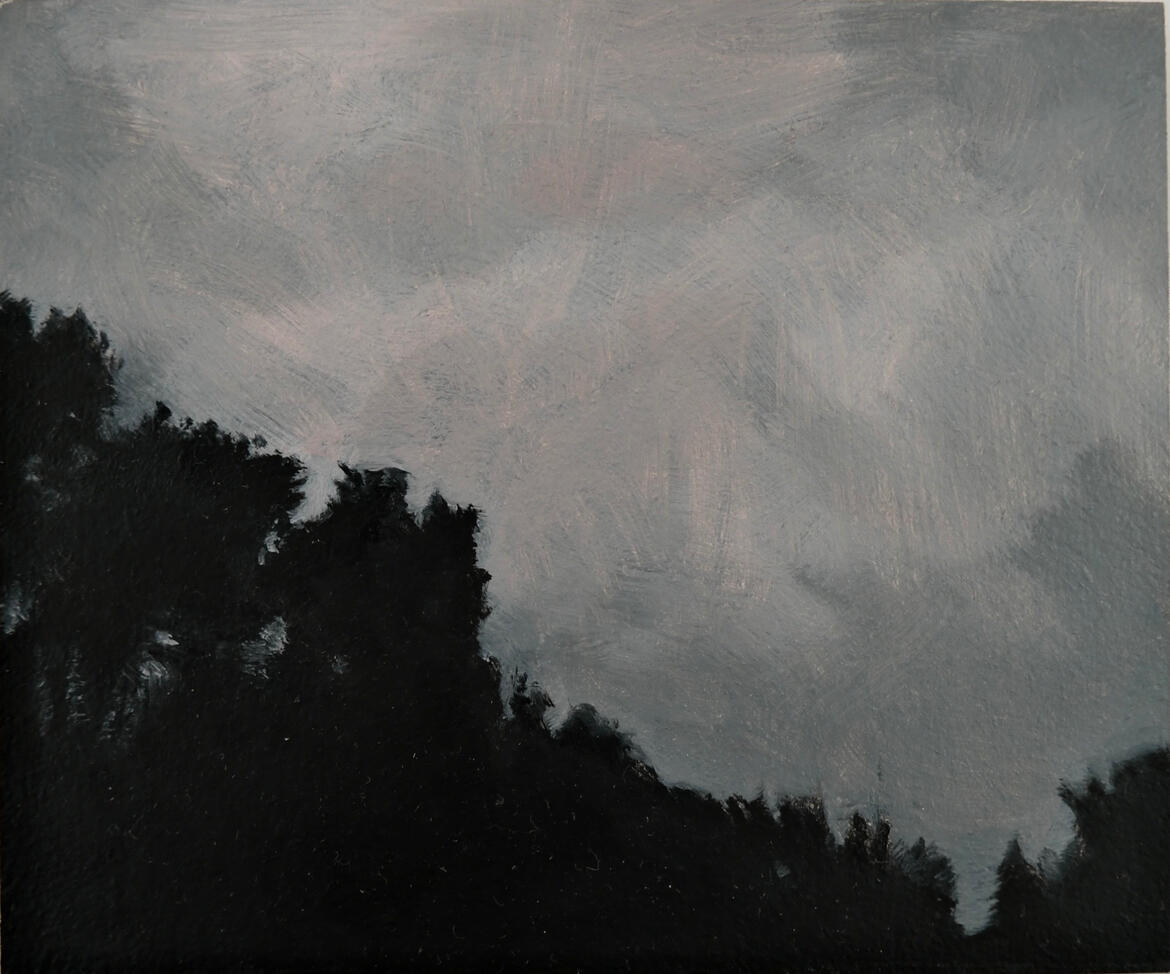 Time alone - oil on canvas, 12.8 x 10.9cm, 2026 (Ā£225)