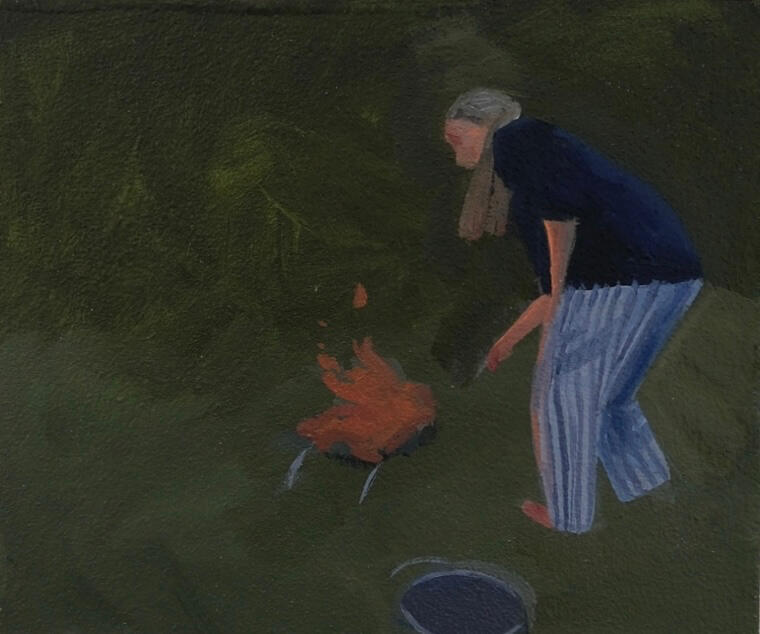 Summers eve - oil on canvas, 12.8 x 10.9cm, 2026 (Ā£225)
